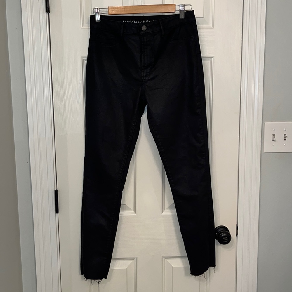 Articles of‎ Society Women’s Black Hilary High Rise Coated Skinny Jeans Sz 28